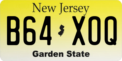 NJ license plate B64XOQ