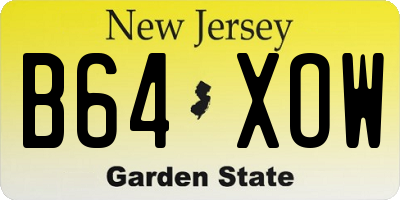 NJ license plate B64XOW