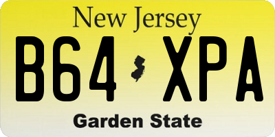 NJ license plate B64XPA