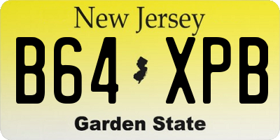 NJ license plate B64XPB