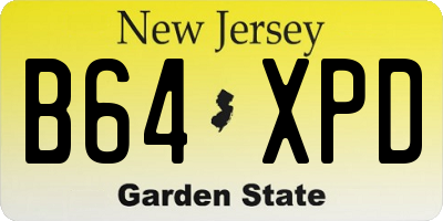 NJ license plate B64XPD