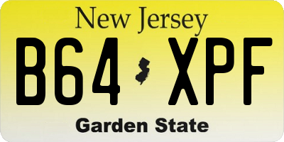 NJ license plate B64XPF