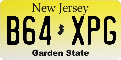 NJ license plate B64XPG