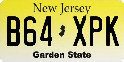 NJ license plate B64XPK