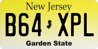 NJ license plate B64XPL