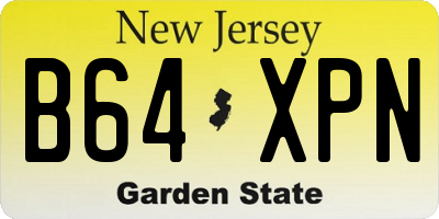 NJ license plate B64XPN