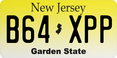 NJ license plate B64XPP