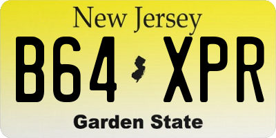 NJ license plate B64XPR