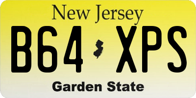 NJ license plate B64XPS