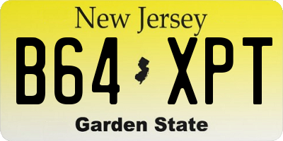 NJ license plate B64XPT