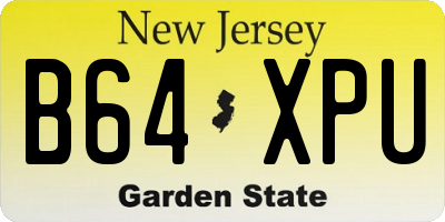 NJ license plate B64XPU