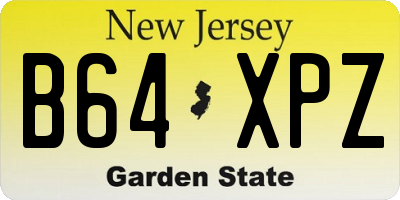 NJ license plate B64XPZ