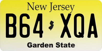NJ license plate B64XQA