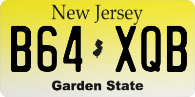NJ license plate B64XQB
