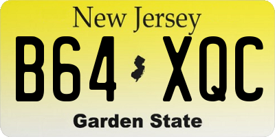 NJ license plate B64XQC