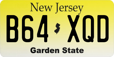 NJ license plate B64XQD