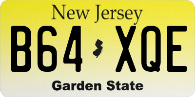 NJ license plate B64XQE