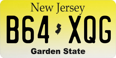 NJ license plate B64XQG
