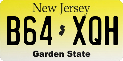 NJ license plate B64XQH