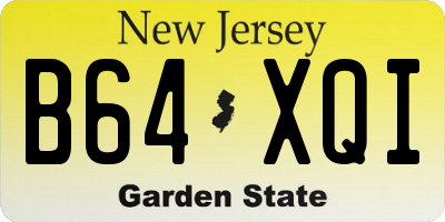 NJ license plate B64XQI
