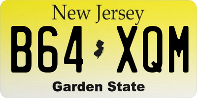 NJ license plate B64XQM
