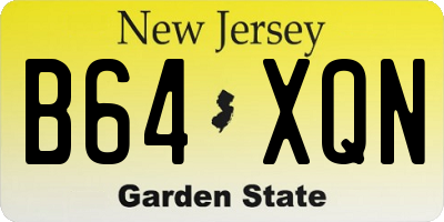 NJ license plate B64XQN