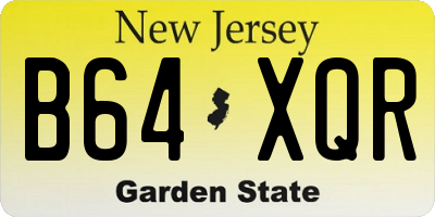 NJ license plate B64XQR