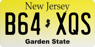 NJ license plate B64XQS