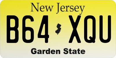 NJ license plate B64XQU