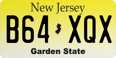 NJ license plate B64XQX