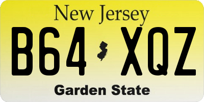 NJ license plate B64XQZ