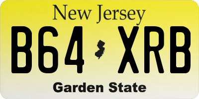 NJ license plate B64XRB
