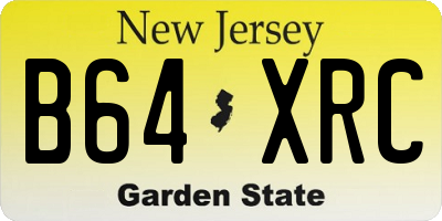 NJ license plate B64XRC