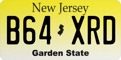 NJ license plate B64XRD