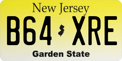 NJ license plate B64XRE