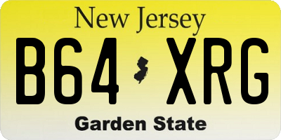 NJ license plate B64XRG