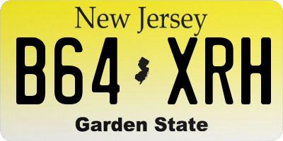 NJ license plate B64XRH