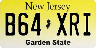 NJ license plate B64XRI