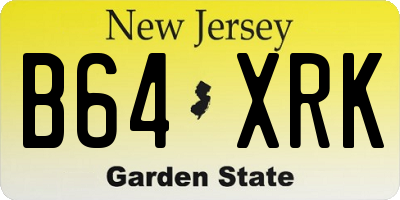 NJ license plate B64XRK