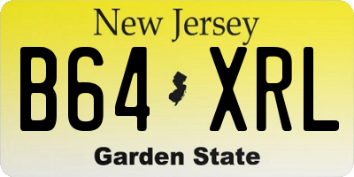 NJ license plate B64XRL