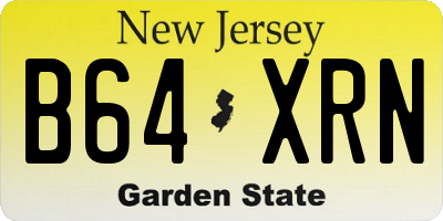 NJ license plate B64XRN