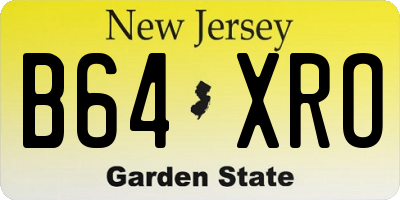 NJ license plate B64XRO