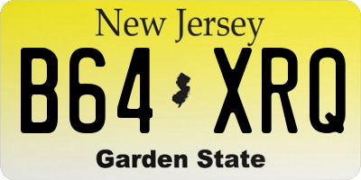 NJ license plate B64XRQ