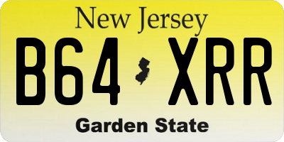 NJ license plate B64XRR