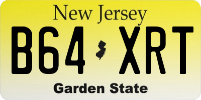 NJ license plate B64XRT
