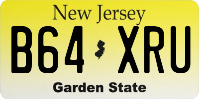 NJ license plate B64XRU
