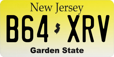 NJ license plate B64XRV