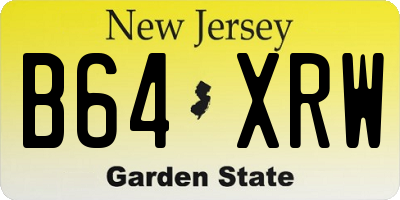 NJ license plate B64XRW