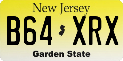 NJ license plate B64XRX