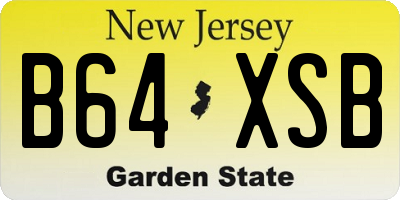 NJ license plate B64XSB